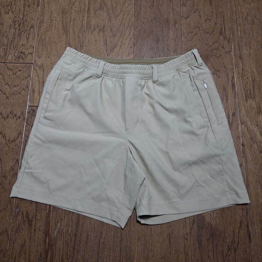 Birddogs Shorts Men's Large Khaki Lined Performance Activewear Gym 7" Outdoors